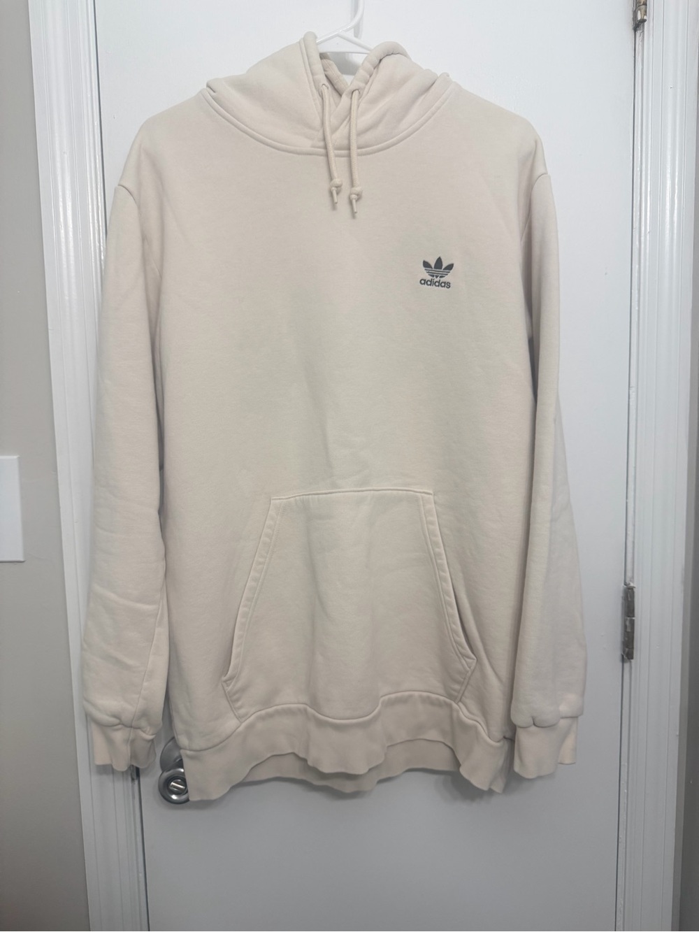 adidas Men's Off-White Hoodie with Trefoil Chest Logo